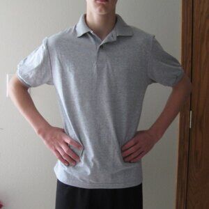HANES MEN'S SIZE S (34 - 36) LIGHT GRAY POLO / GOLF SHIRT WOMEN'S UNISEX NWT
